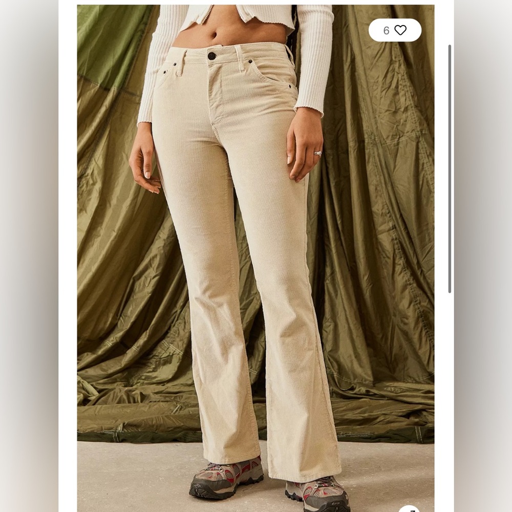 BDG Cream Corduroy Flare Jeans